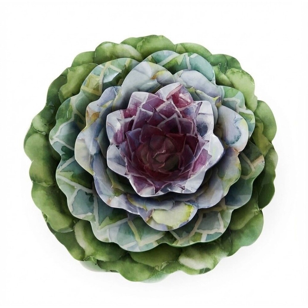 Nicole Miller Melamine Succulent Bowl Set Of 5 Nested Artichoke Cabbage Decor